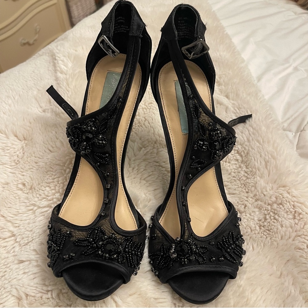 Betsy Johnson Black Jewel Heels